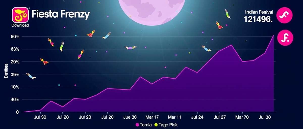 Fiesta Frenzy - Download Growth in India Fiesta Frenzy download growth graph showing significant spikes during Indian festival seasons