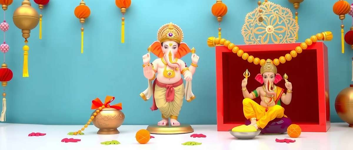 Fiesta Frenzy - Regional Festival: Ganesh Chaturthi Fiesta Frenzy showing regional festival celebration - Ganesh Chaturthi with traditional decorations and modaks